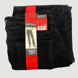 Buffalo David Bitton Women's 8/29  Straight  Stretch Corduroy Pants Black  M0206